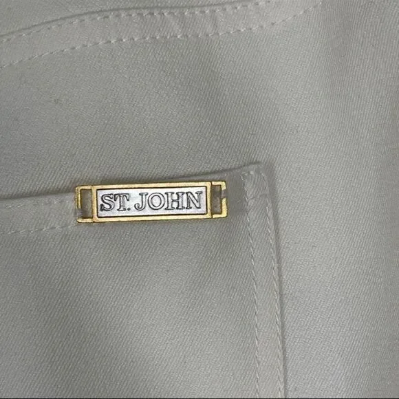St. John Collection Ivory Wide Leg Trousers Size 4 - Picture 9 of 11